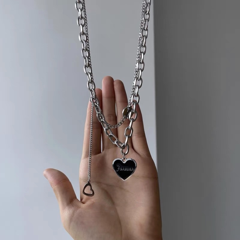 Mới Vòng cổ Kim Loại Hình Trái Tim Xinh Xắn Cho Nữ