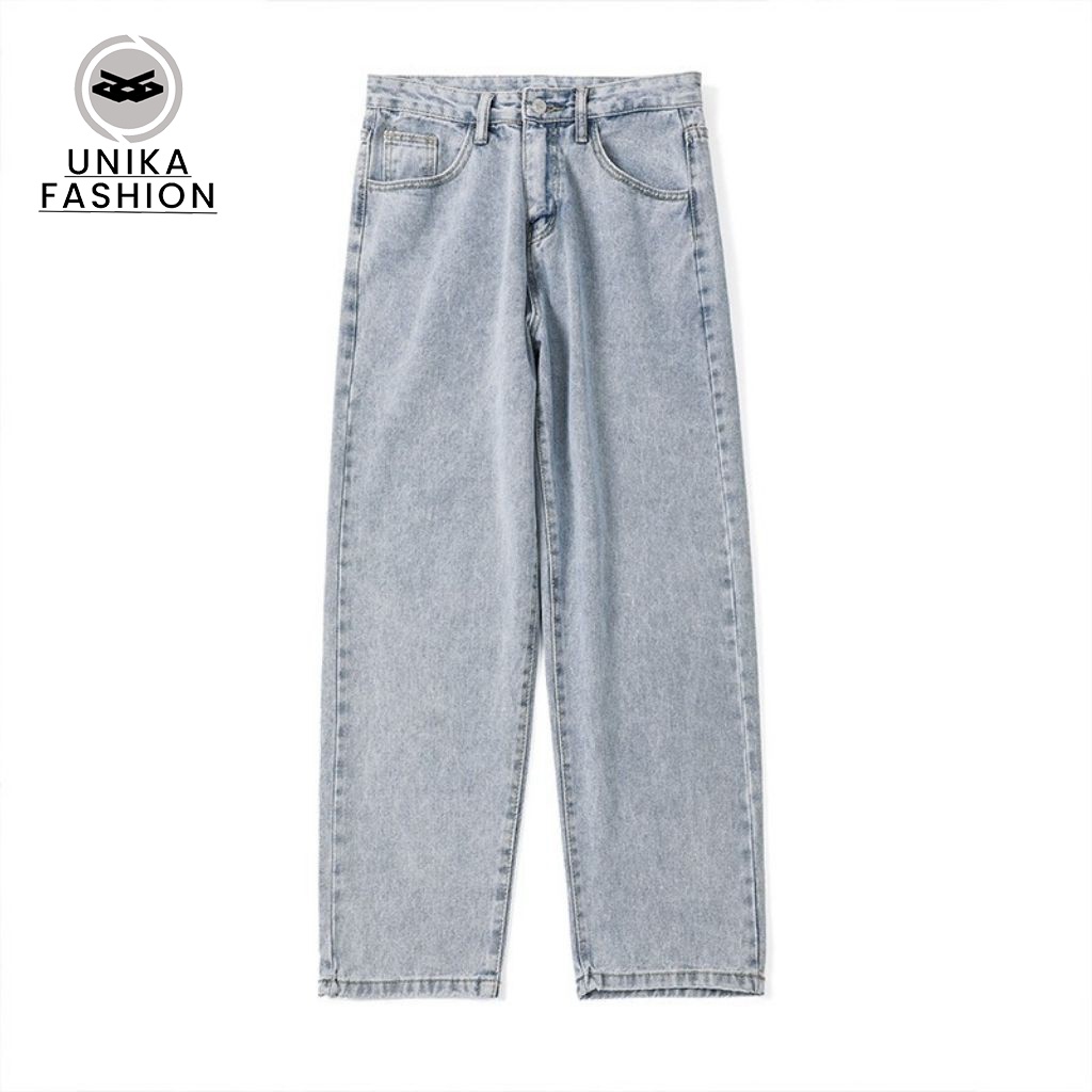 Quần jean Baggy nam chất bò ống rộng đen UNIKA FASHION QD04