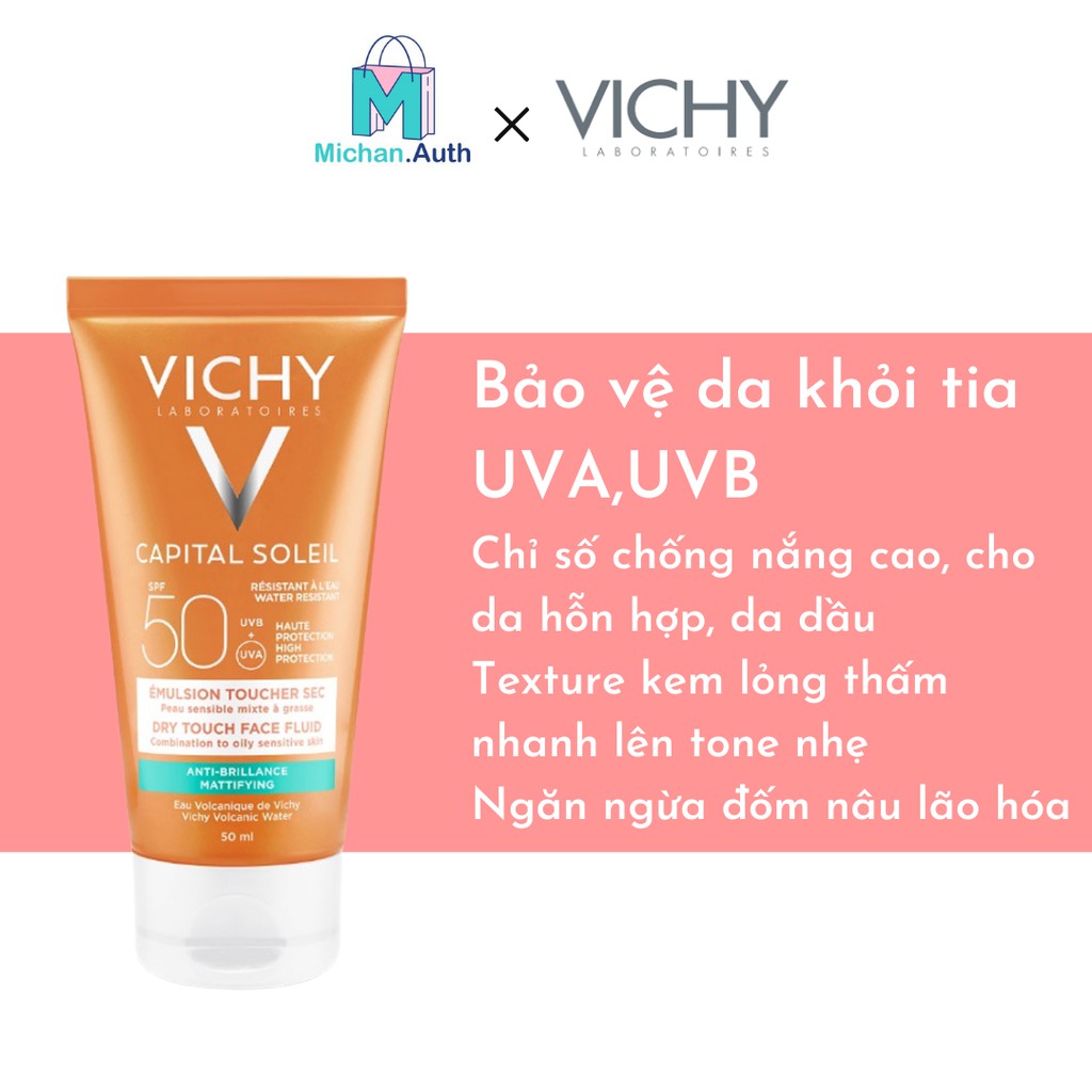 Kem Chống Nắng Vichy SPF 50 Ideal Soleil Emulsion Anti-brillance 50ml