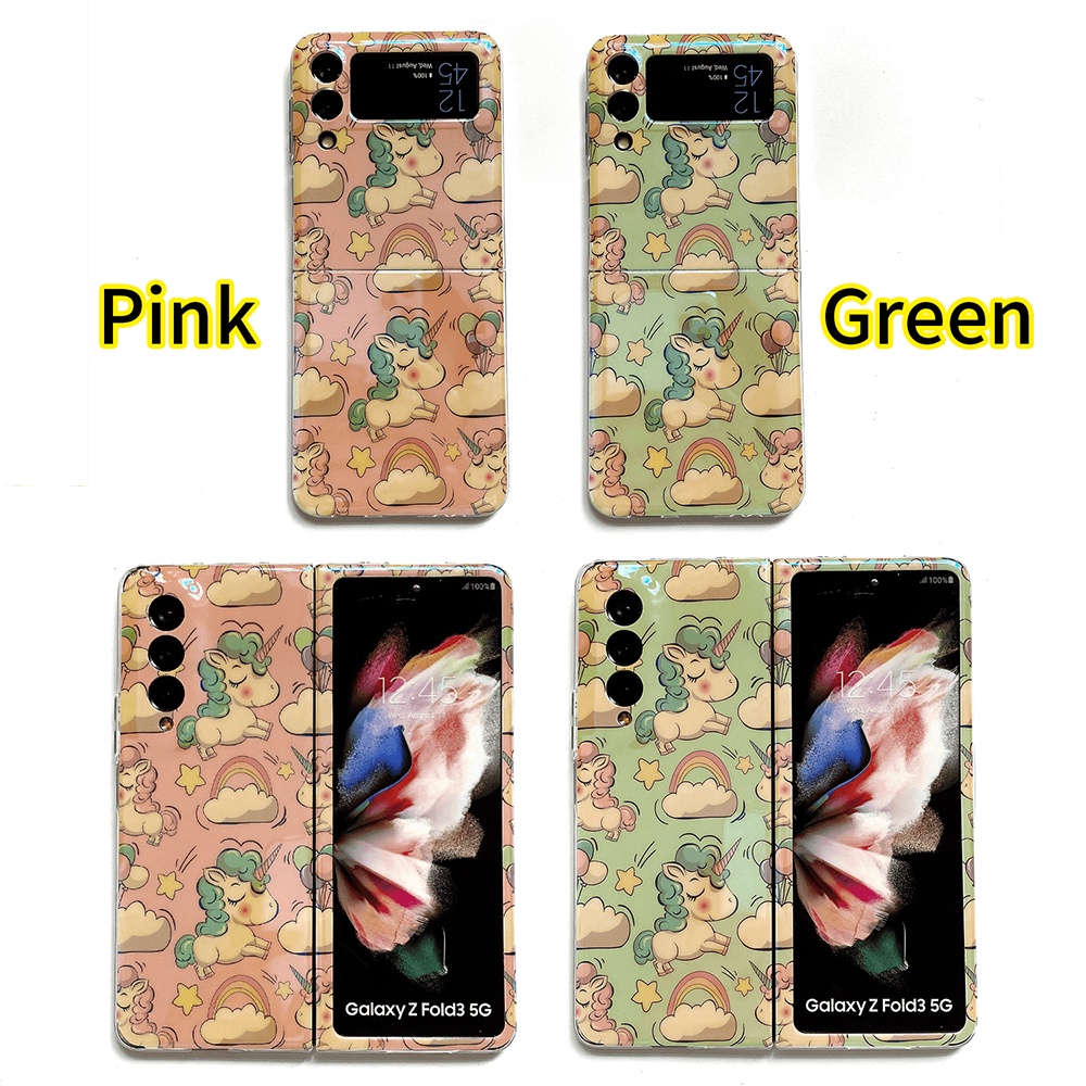 Ốp điện thoại mềm siêu mỏng họa tiết kỳ lân nhiều màu sắc cho Samsung Galaxy Z FOLD 3 Z FLIP 3