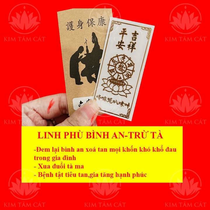 Bộ 4 lá dán điện thoại bình an  linh phù dán điện thoại