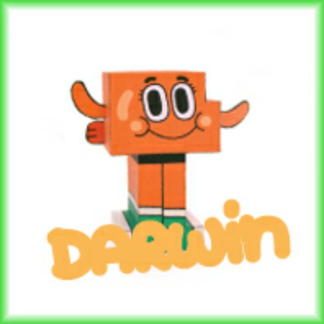 Mô hình giấy cartoonGumball,Anais,Richard,Nicole,Darwin.