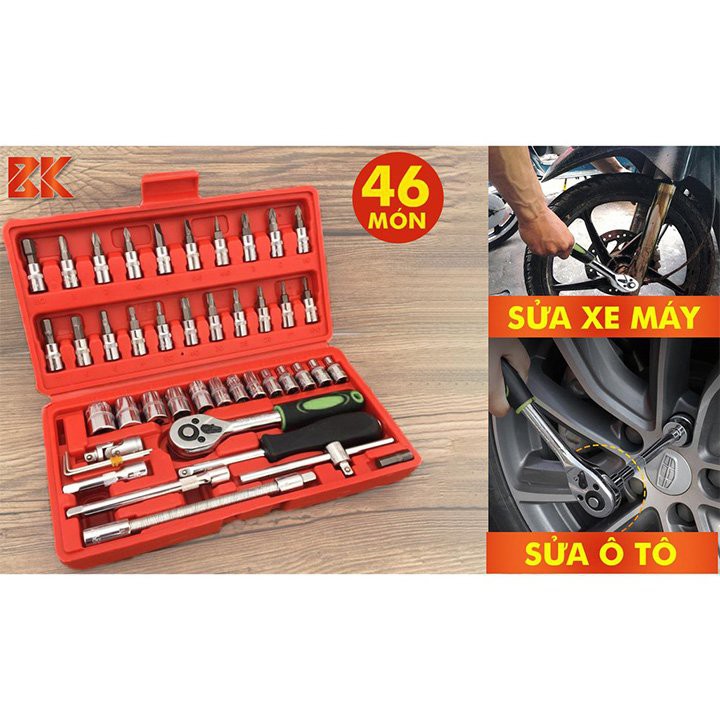 Bộ Đồ Nghề Sửa Chữa Xe Hơi Xe Máy 46 Món - Bộ Dụng Cụ Sửa Chữa Đa Năng 46 Chi Tiết