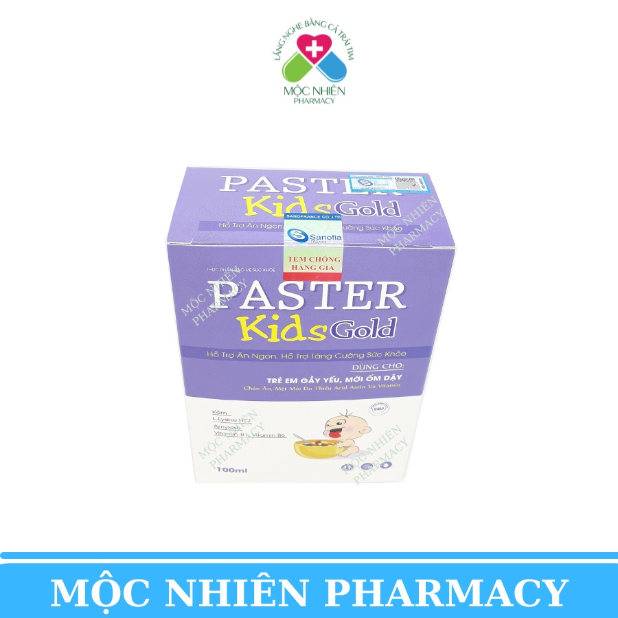 Tăng Sức Đề Kháng Cho Bé, Tăng Sức Đề Kháng, Paster Kids Gold, Vị Thơm Ngon, Dễ Uống, Mộc Nhiên Pharmacy