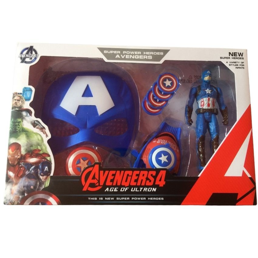 Đồ Chơi Mặt Nạ Ironman Người Nhện Captain America Và Phụ Kiện Chiến Đấu Siêu Cấp Cho Bé Nhập Vai Siêu Anh Hùng Avengers