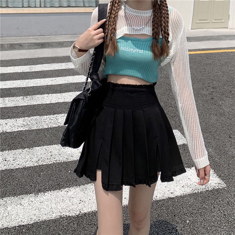 Chân Váy BH peplum Lưng Cao Xếp Ly Xẻ Tà Kiểu Hàn Quốc Thời Trang 2022 Cho Nữ
