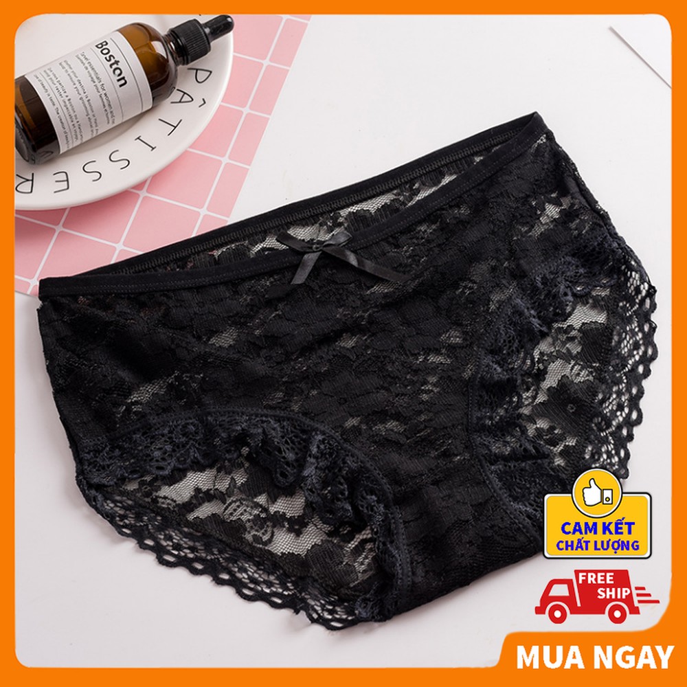 Combo 2 Quần lót nữ nơ ren sexy gợi cảm cao cấp FreeShip50K Quần chip ren nữ nơ mềm mại xuyên thấu gợi cảm BIBINO
