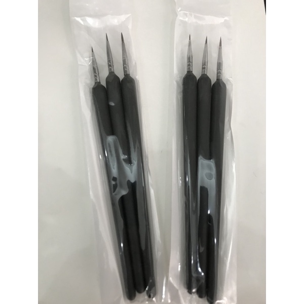 Bộ  3 Bút vẽ nét nhỏ - Bút lông vẽ móng, vẽ nail , vẽ Mỹ thuật - bộ cọ vẽ 3 cây tròn nhỏ, cọ lông