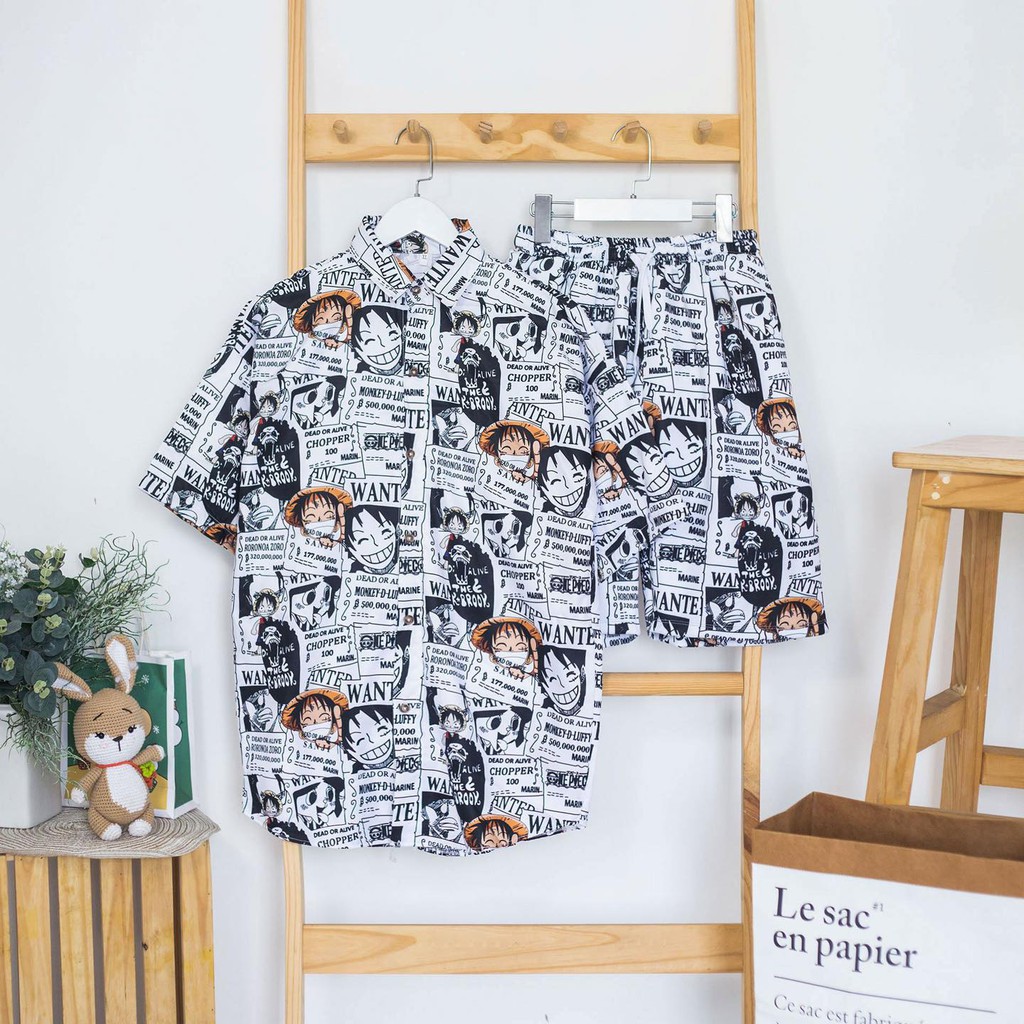 Áo Sơ mi nam tay lỡ hoạt hình OnePiece | BigBuy360 - bigbuy360.vn