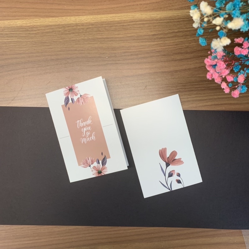 Thiệp chúc mừng thank you, birthday dạng chữ A, nhiều hình trang nhã