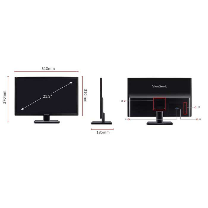 Màn hình LCD 22'' Viewsonic VA2223-A TN/FHD/5ms/75Hz Chính Hãng (Đen) | BigBuy360 - bigbuy360.vn