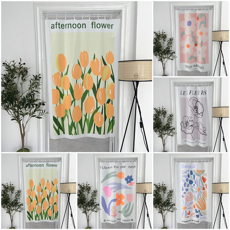Rèm Cửa Họa Tiết Hoa Tulip Trang Trí Nhà Cửa