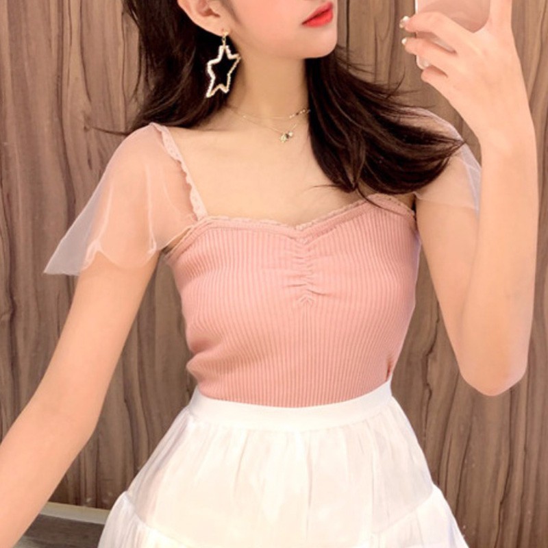 Áo nữ màu trơn thiết kế ôm sát tôn dáng