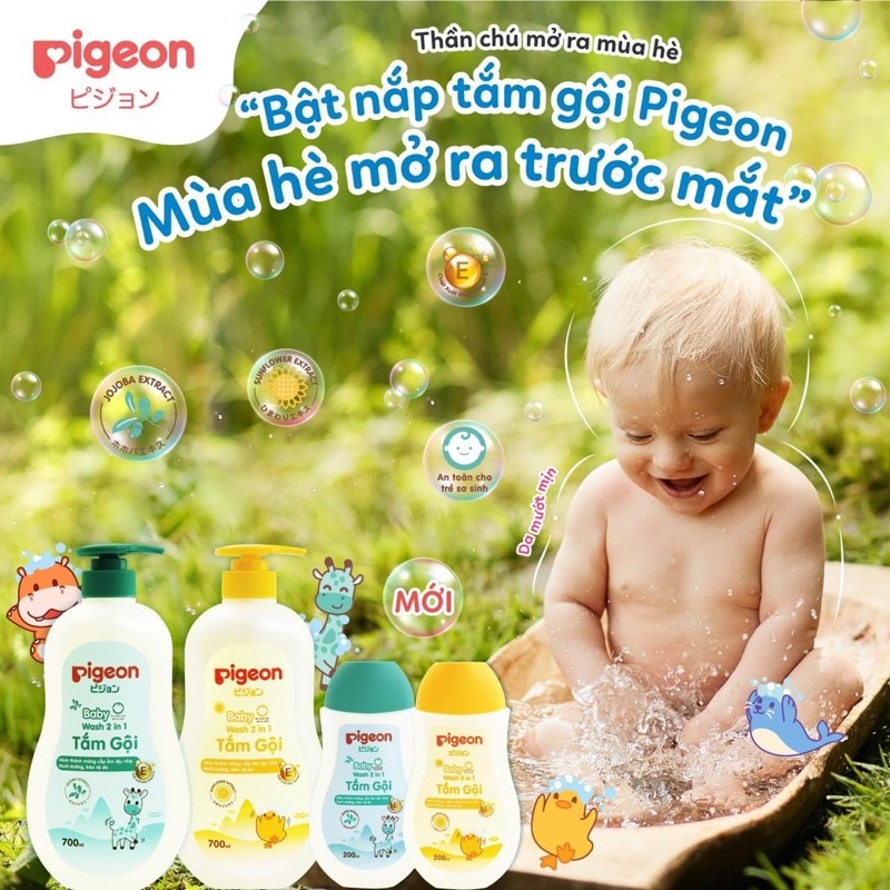 (MẪU MỚI) SỮA TẮM GỘI PIGEON CHO BÉ 200ML/700ML