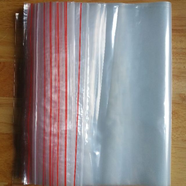 1kg túi zip miết mép viền đỏ Số 12 loại đẹp dày dặn: kt 35x45 cm