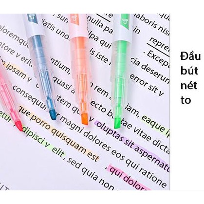 Bút highlight 2 đầu đánh dấu, bút nhớ màu Pastel HI02 (nhiều mầu)