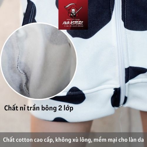 Áo khoác hoodie bò sữa XUKASTORE chất nỉ khoá kéo cotton trần bông 2 lớp form siêu rộng Unisex nam nữ