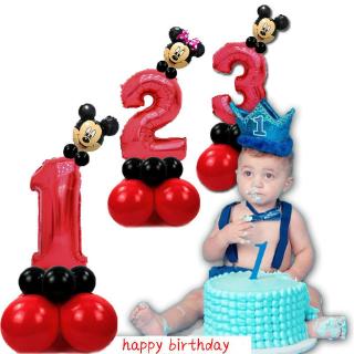 Set 16 Bong Bóng Hình mickey minnie 30 "Số 1 Dùng Trang Trí Tiệc Sinh Nhật / Tiệc Mừng Em Bé