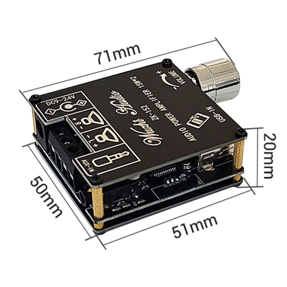 Mạch Khuếch Đại Âm Thanh 2.0 2.1 ZK-302 302T  Bluetooth 5.1 Chính Hãng Wuzhi