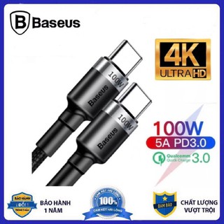 Cáp sạc truyền số liệu baseus 100w & 60w dây type-c to type-c sạc nhanh pd / qc3.0