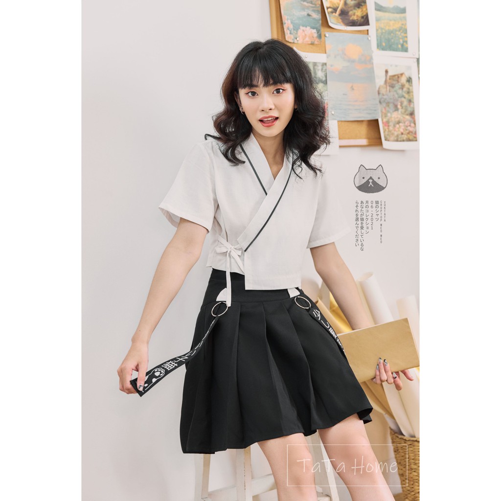 Yukata Croptop MeO TaTa Home - Áo croptop Yukata nữ