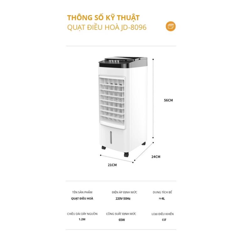 Quạt Điều Hòa Hơi Nước Mini Kaisa Villa, Máy làm mát không khí, Vận Hành Êm ái, Tặng 2 cục đá khô