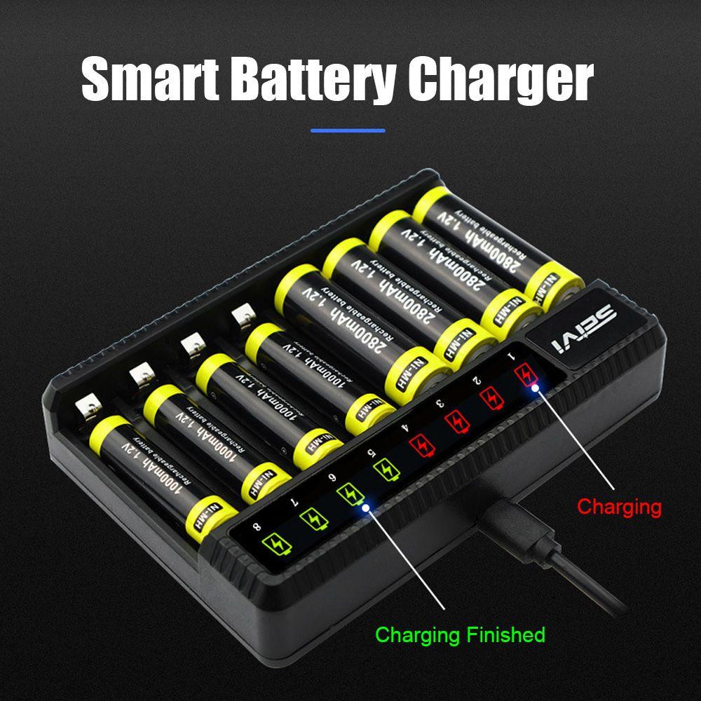 MYRONGVN Đế Sạc Pin AA / AAA NiMH Có Đèn LED Báo Hiệu Thông Minh Tiện Dụng
