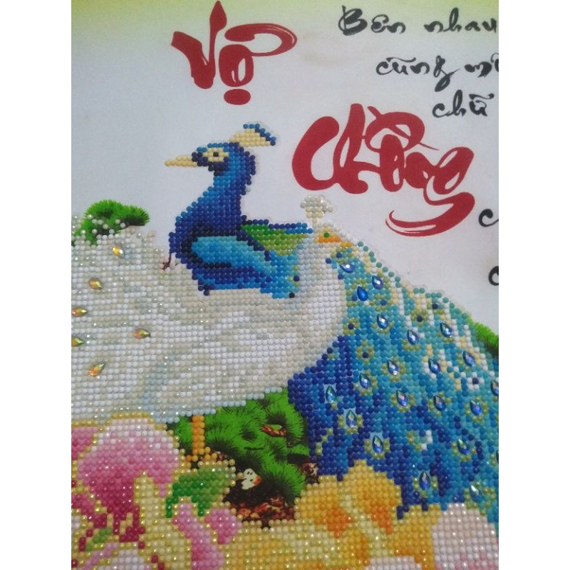 Tranh đính đá VỢ CHỒNG (thành phẩm)