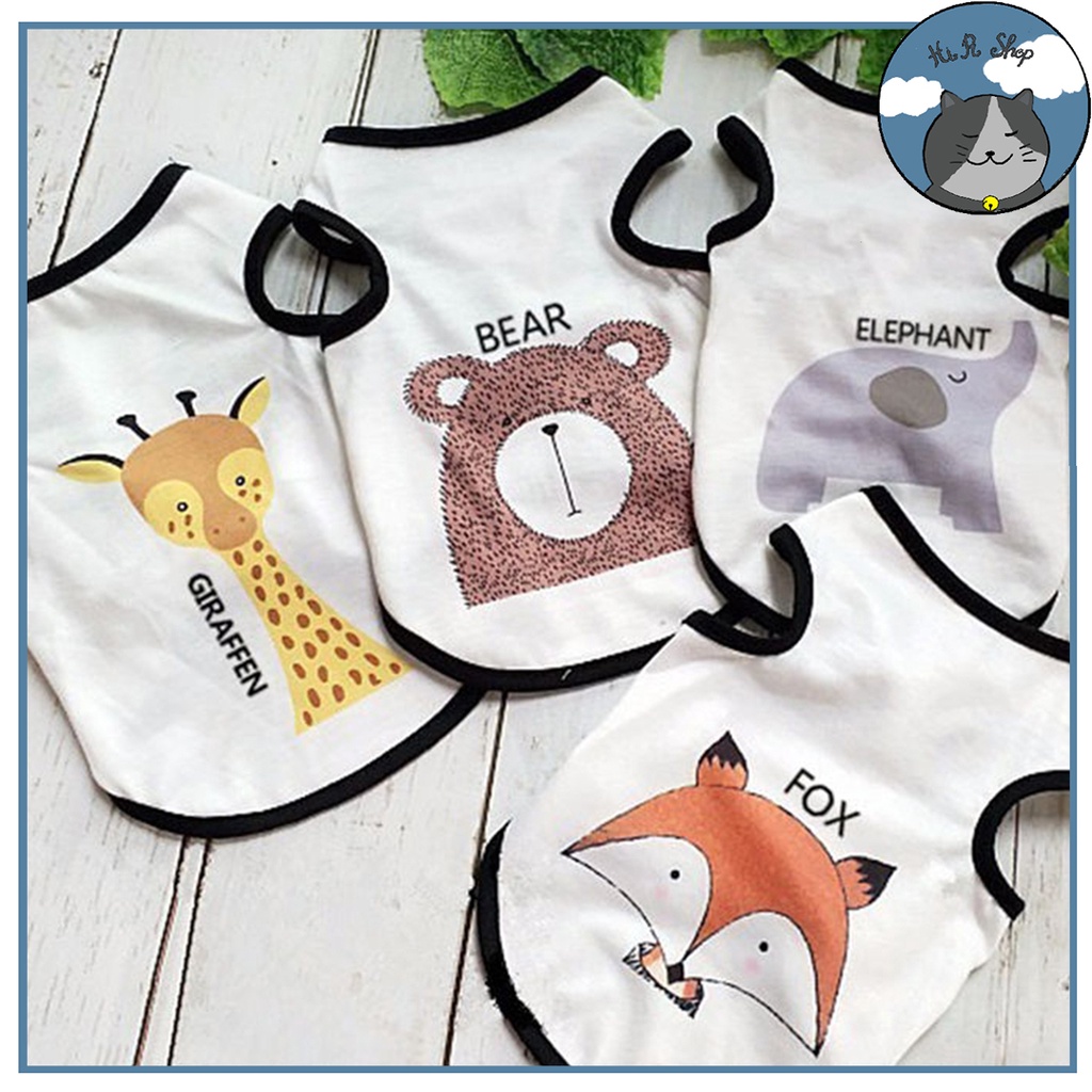 Áo Ba Lỗ Hoạt Hình Animal Thiết Kế Xinh Xắn Cho Thú Cưng Áo Mùa Hè Cho Chó Mèo