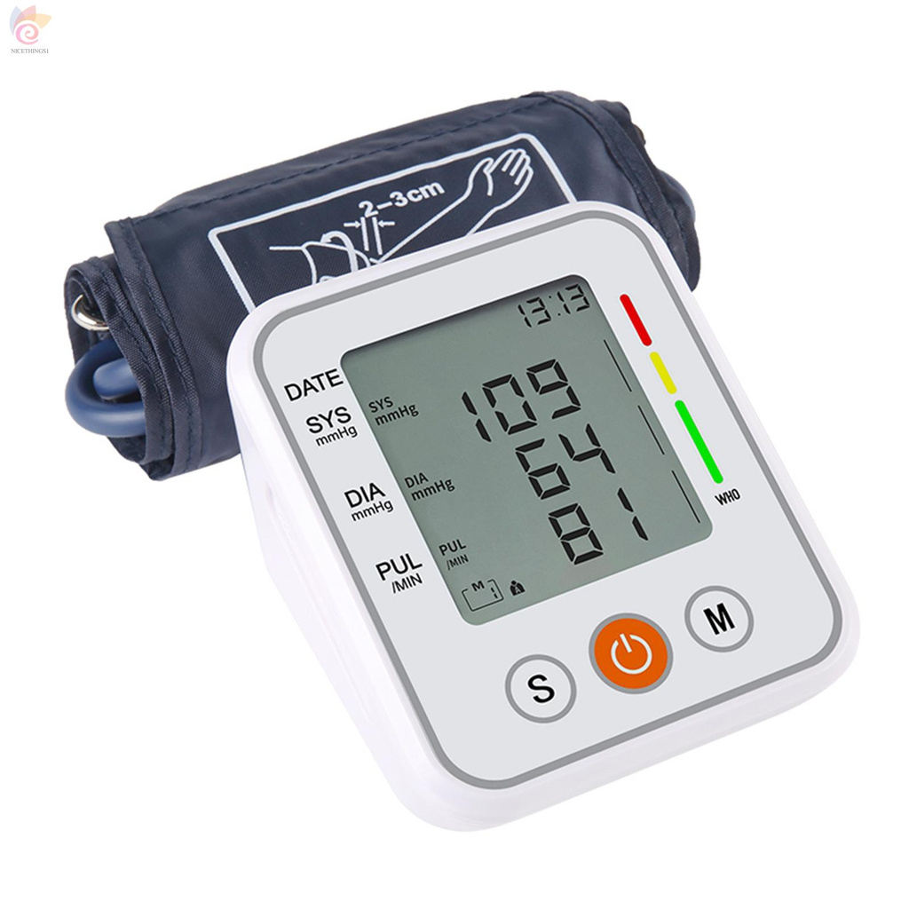 ET Blood Pressure Monitor Upper Arm Digital LCD Screen Electronic Sphygmomanometer Home Automatic Intelligent Arm-Cuff Sphygmomanometer Blood Pressure Meter