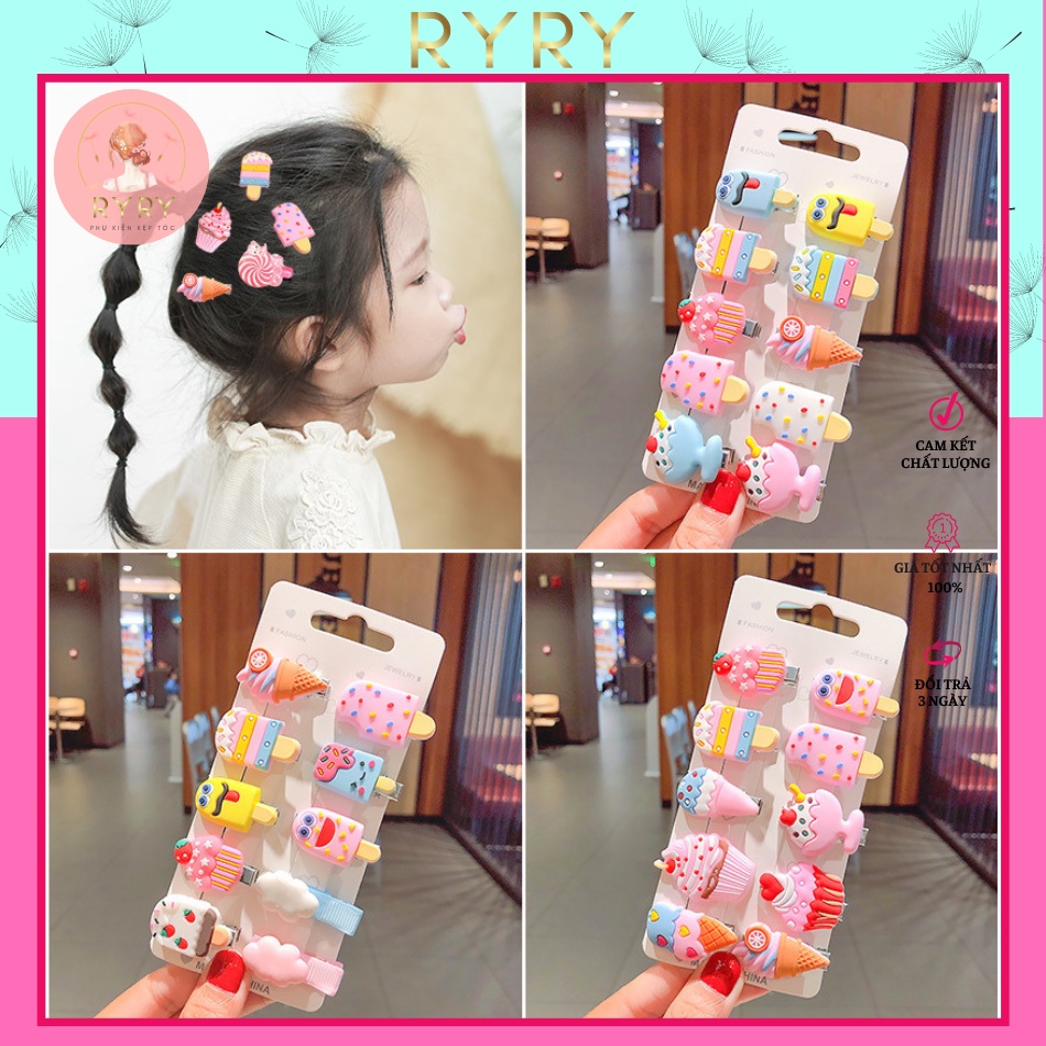 Set 10 Kẹp Tóc Mỏ Vịt Hoạt Hình Xinh Xắn Đáng Yêu Cho Bé Gái