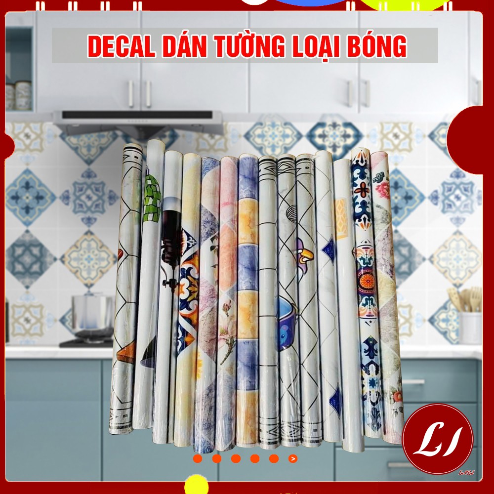 GIẤY Decal bóng chống thấm HOA VĂN loại (2mx0,6m)- LOẠI DÁN