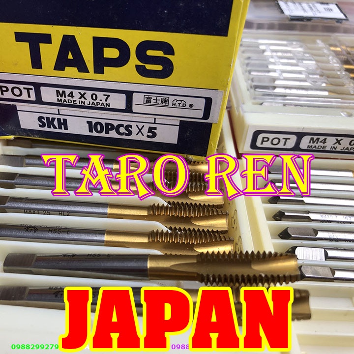 Mũi Ta Rô Ren Nhật, Bán Mũi Ta rô ren tại Hà Nội, Mũi Ta rô ren HTD, Tạo ren Inox, Taro thép, taps mũi, làm ren hệ mét