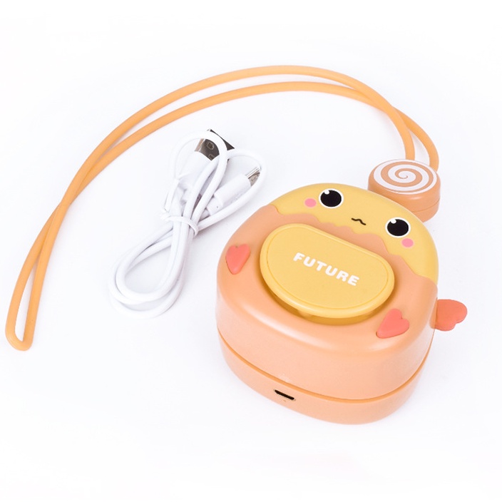 Quạt  Đeo Cổ Không Cánh Mini Cầm Tay Tích Điện Sạc Pin USB 3 Mức Gió Thiết Kế Siêu Dễ Thương