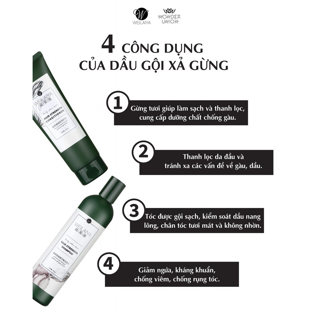 Dầu Gội Mọc Tóc Nhanh, Bộ Dầu Gội Weilaiya Chống Rụng Tóc 400ml - Habala Shop