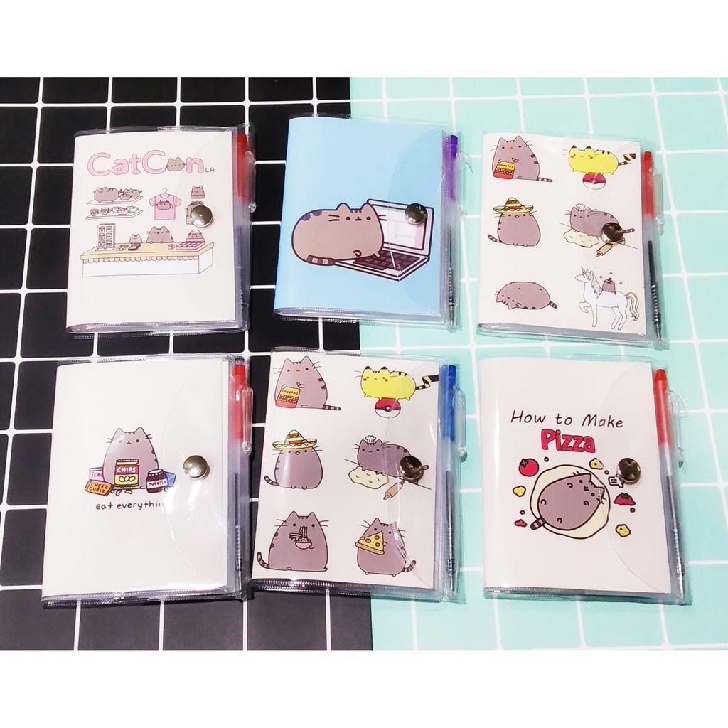 sổ kèm bút pusheen SB15 sổ kèm bút hoạt hình cute dễ thương