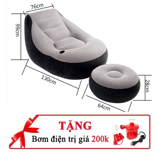 [ TẶNG BƠM ] Ghế hơi - Ghế hơi tựa lưng có lót chân | ghế hơi thư giãn- Êm ái, thoải mái | BigBuy360 - bigbuy360.vn