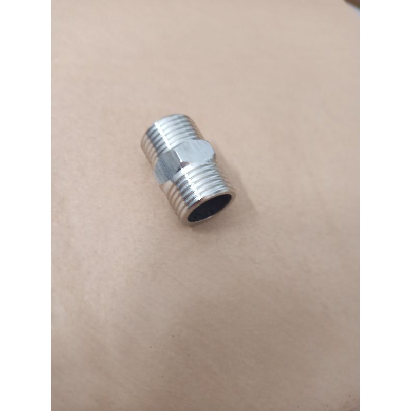 COMBO 10 CÁI Nối 2 đầu ren ngoài phi  21 - inox 304