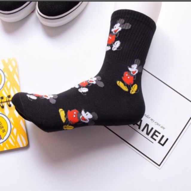 [ MICKEY MOUSE ] Tất Cao Cổ Hàn Quốc - Dễ Mix Đồ - Hoạ Tiết Chuột Mickey Độc Đáo - Tất Unisex Dùng Cho Cả Nam Và Nữ Cute