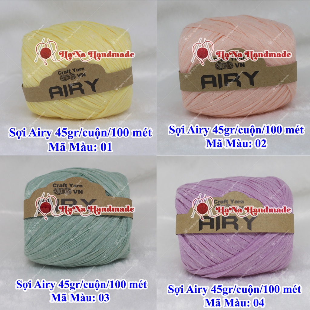 Sợi Airy / Sợi AIRY / sợi móc nón 45gram/ cuộn/ 100 mét - 28k