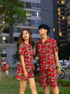 Bộ hoa lá cành mặc đi biển - đồng phục