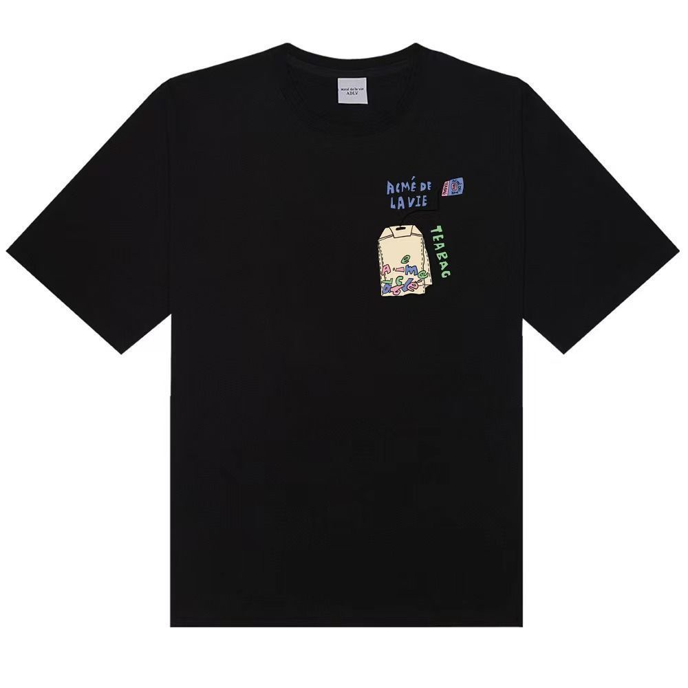 ADLV Áo Thun Cotton Ngắn Tay In Nhãn Hiệu + Tag 22 Phong Cách Mới Cho Cặp Đôi