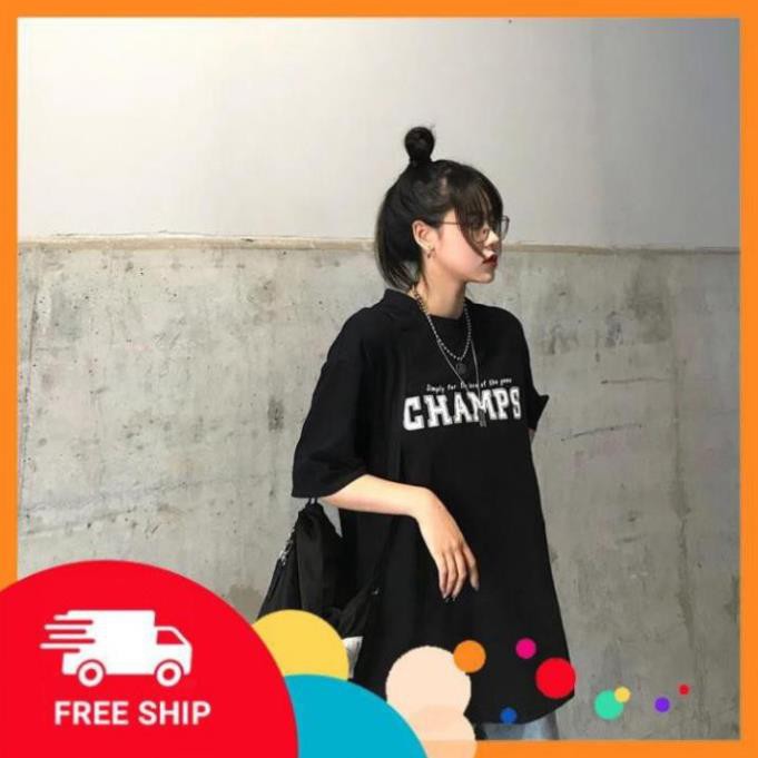 Áo thun tay lỡ form rộng Oversize, áo phông tay lỡ form rộng Unisex, áo thun CHAMPS A72 | BigBuy360 - bigbuy360.vn