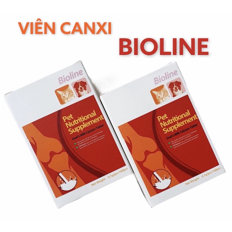 Viên bổ sung CANXI Bioline cho thú cưng hộp 160viên