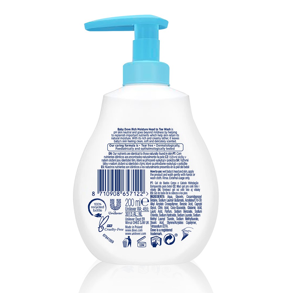 Sữa tắm gội toàn thân Baby Dove nuôi dưỡng chuyên sâu 200ml | BigBuy360 - bigbuy360.vn