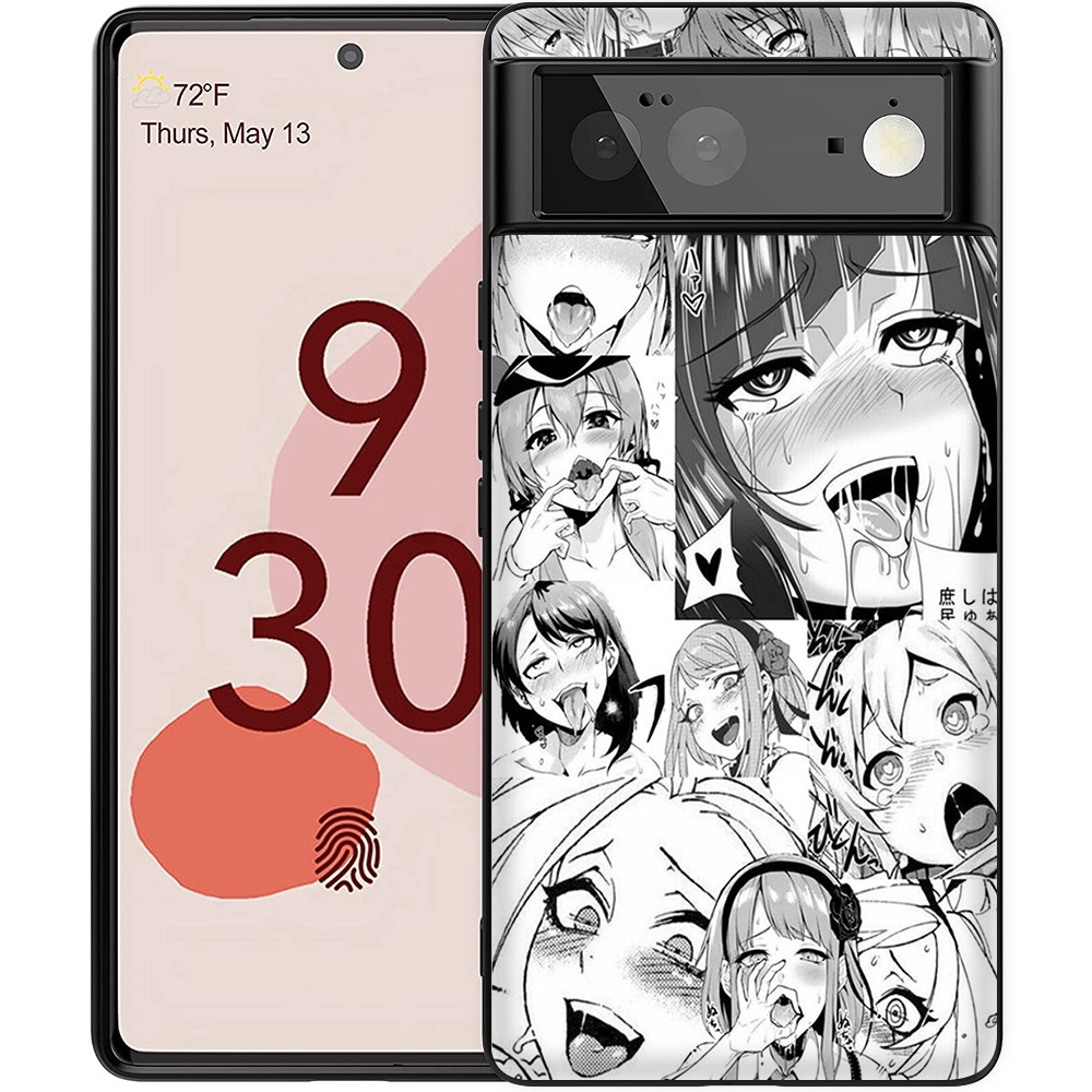 Ốp điện thoại nhựa mềm màu đen hình cô gái anime cho Google pixel 2xl 3a xl 4xl 5 6 pro