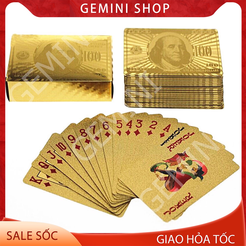 Bộ bài tây tú lơ khơ mạ vàng cao cấp sang trọng chống thấm nước MÃ B1 GEMINI SHOP