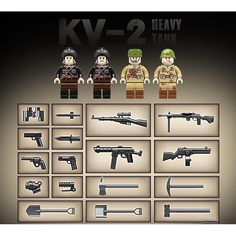 Bộ 1180 Mô Hình Xe Tăng MOC WW2 KV-2 Đồ Chơi Giáo Dục Cho Bé