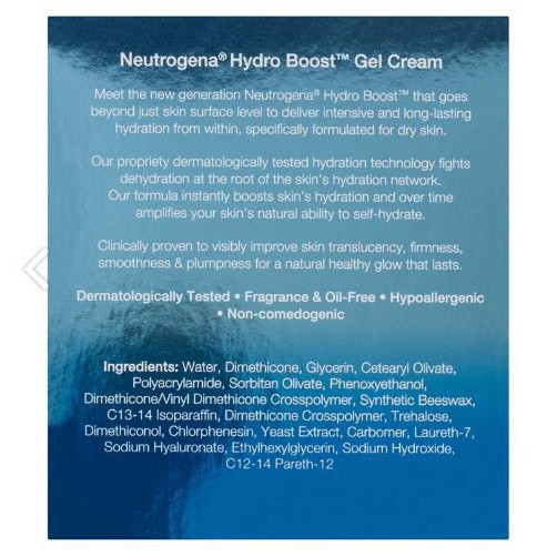 KEM DƯỠNG ẨM NEUTROGENA HYDRO BOOST GEL-CREAM 50ML( HÀNG ÚC)