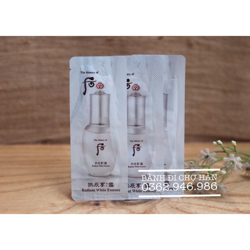 SAMPLE Tinh chất cô đặc dưỡng trắng da và chống lão hóa Đông Y Hoàng cung cao cấp Whoo Radiant White Essence  1ml